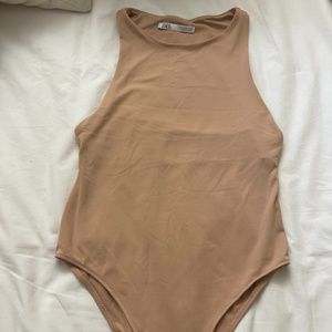 Zara sleeveless tan bodysuit